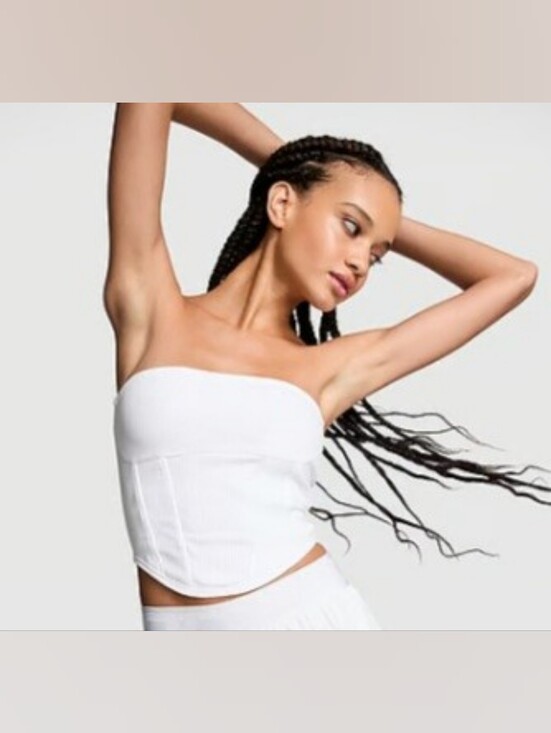 PINK Victoria's Secret Tops - PINK Victoria's Secret The Cinched Cotton Strapless Corset Top